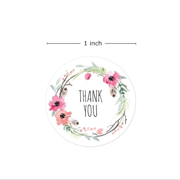 123P Roll of 500 Thank You stickers 1x1 - Picture 6 of 6